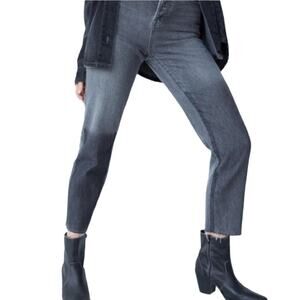 PacSun Womens Eco Black Two-Tone High Waisted Straight Leg Jeans Denim NEW